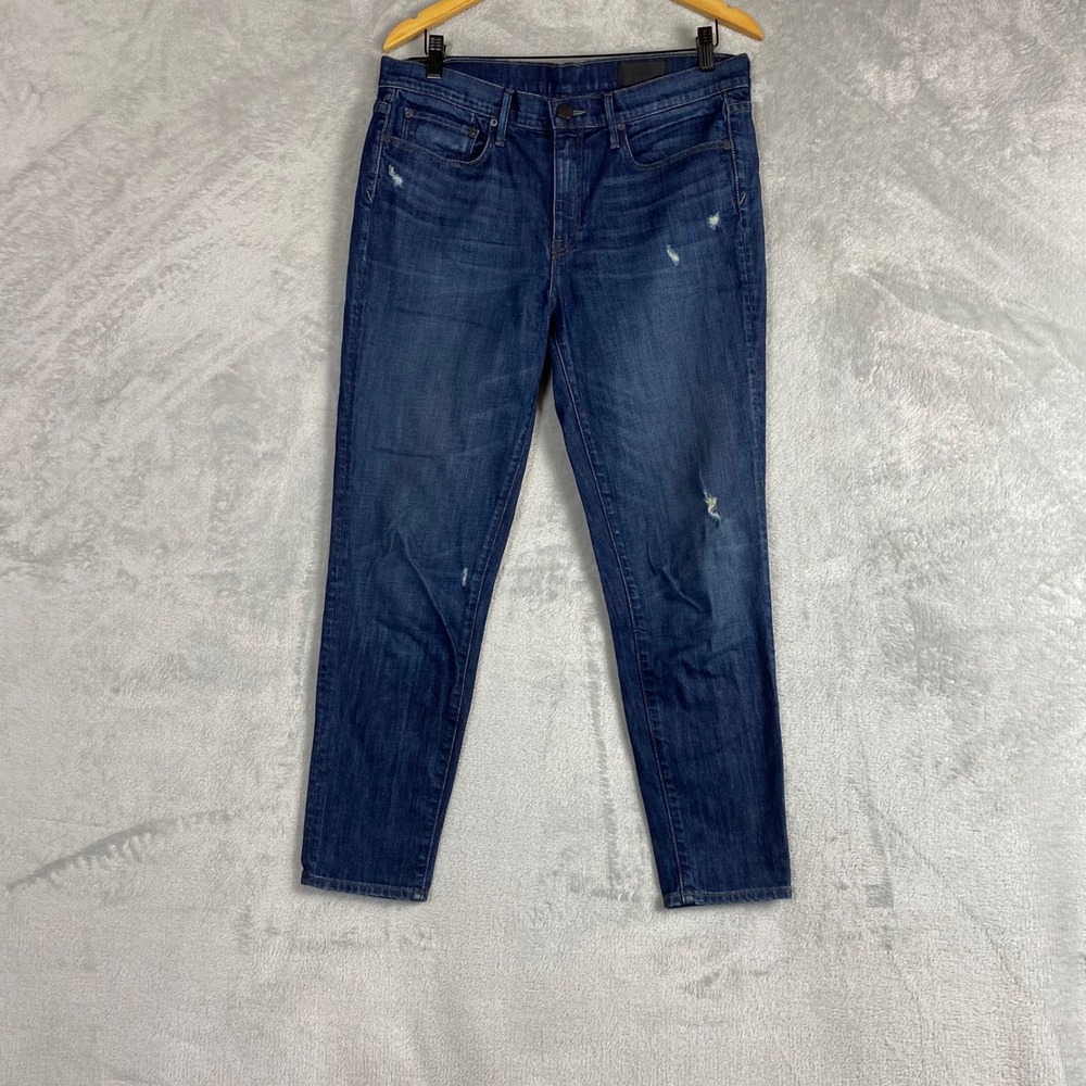 Vince Womens Dark Wash Slim Leg Distressed Jeans Size 30 Blue Made in USA